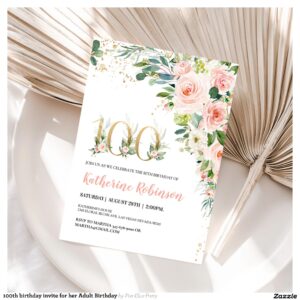 100th birthday invite for her Adult Birthday
