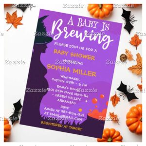 a_baby_is_brewing_halloween_witch_baby_shower_invitation-r_vs7p15_2154 A Baby Is Brewing Halloween Witch Baby Shower Invitation