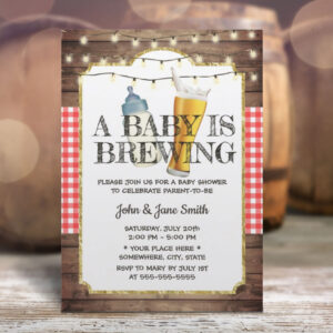a_baby_is_brewing_rustic_beer_baby_shower_invitation-r_aizpyy_2154 A Baby is Brewing Rustic Beer Baby Shower Invitation