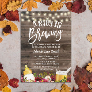 a_baby_is_brewing_rustic_floral_beer_baby_shower_invitation-r_a8au15_2154 A Baby is Brewing Rustic Floral Beer Baby Shower Invitation