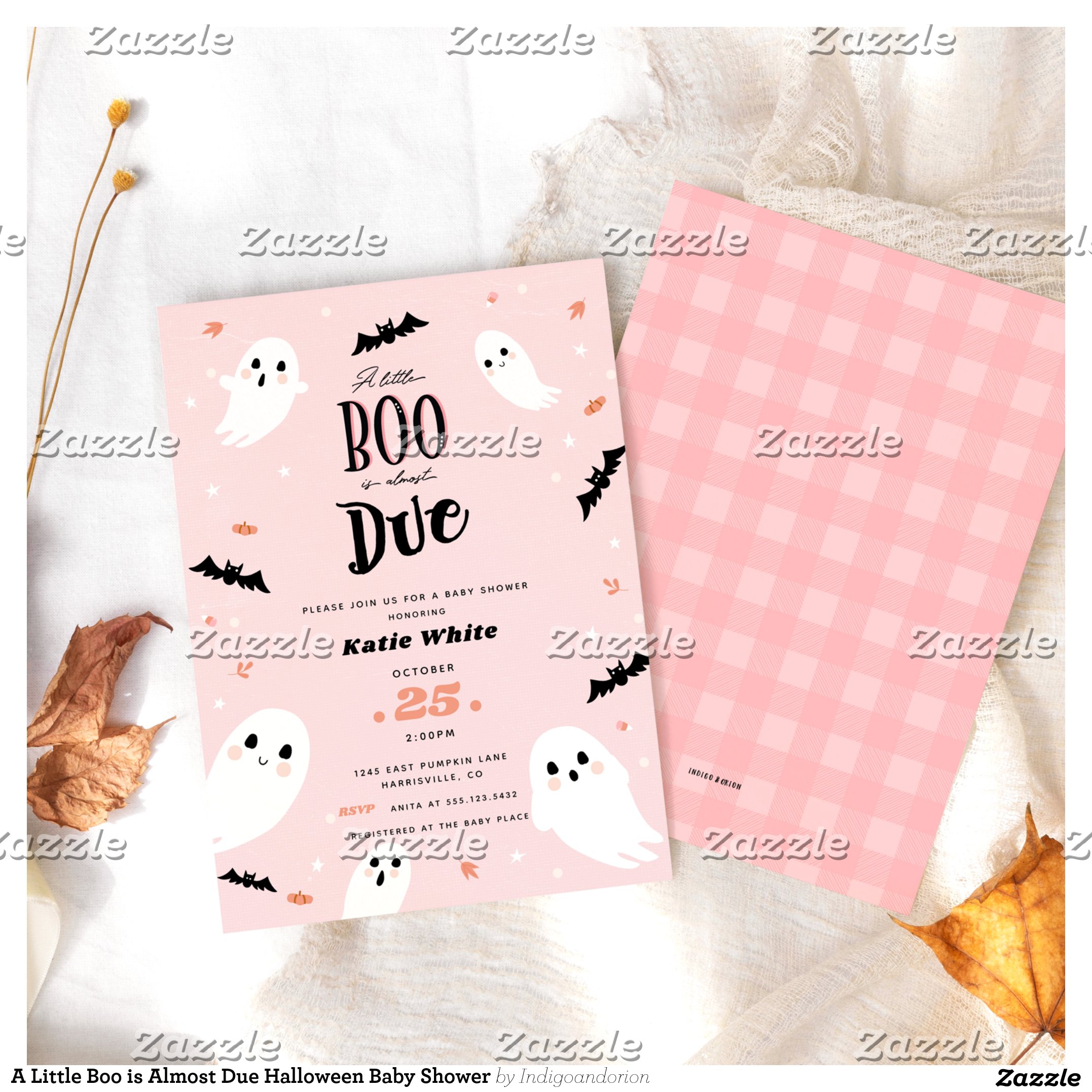 A Little Boo is Almost Due Halloween Baby Shower Invitation