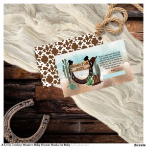 a_little_cowboy_western_baby_shower_books_for_baby_enclosure_card-r_xo2uwn_2154 A Little Cowboy Western Baby Shower Books for Baby Enclosure Card