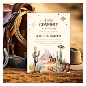 a_little_cowboy_western_boy_brown_baby_shower_invitation-r_i3j3oh_2154 A Little Cowboy Western Boy Brown Baby Shower Invitation