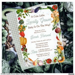 A Little Locally Grown Baby Is On the Way Shower Invitation