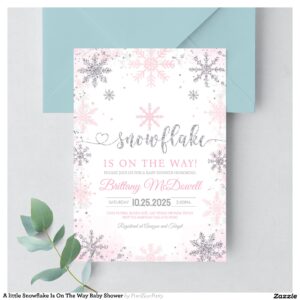 A little Snowflake Is On The Way Baby Shower Invitation