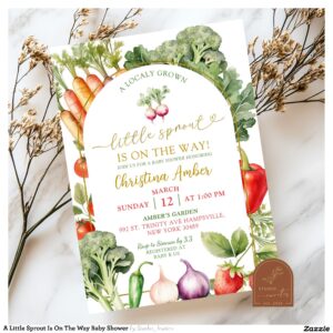 A Little Sprout Is On The Way Baby Shower Invitation