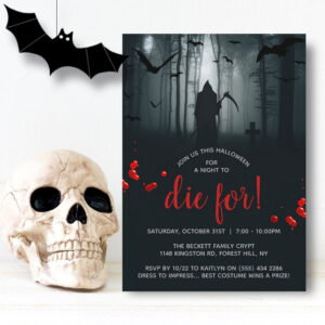 A Night To Die For! Halloween Party Invitation