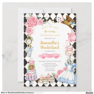 Alice in Wonderland Birthday Invitation