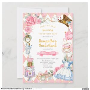 Alice in Wonderland Birthday Invitation