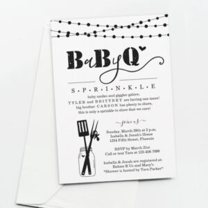 Baby BBQ - Baby Sprinkle Baby Q BaByQ Barbeque Invitation