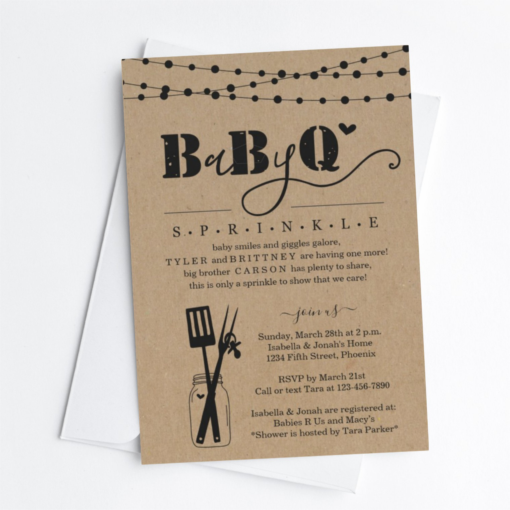 Baby BBQ - Baby Sprinkle Baby Q BaByQ Barbeque Invitation