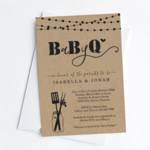 Baby BBQ - Couples Shower Baby Q BaByQ Barbeque Invitation