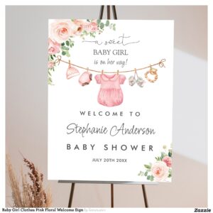 Baby Girl Clothes Pink Floral Welcome Sign