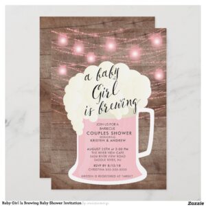 Baby Girl Is Brewing Baby Shower Invitation