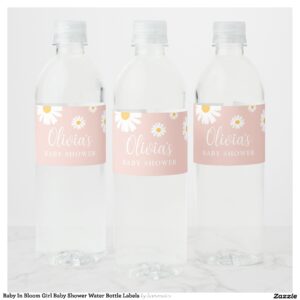 Baby In Bloom Girl Baby Shower Water Bottle Labels