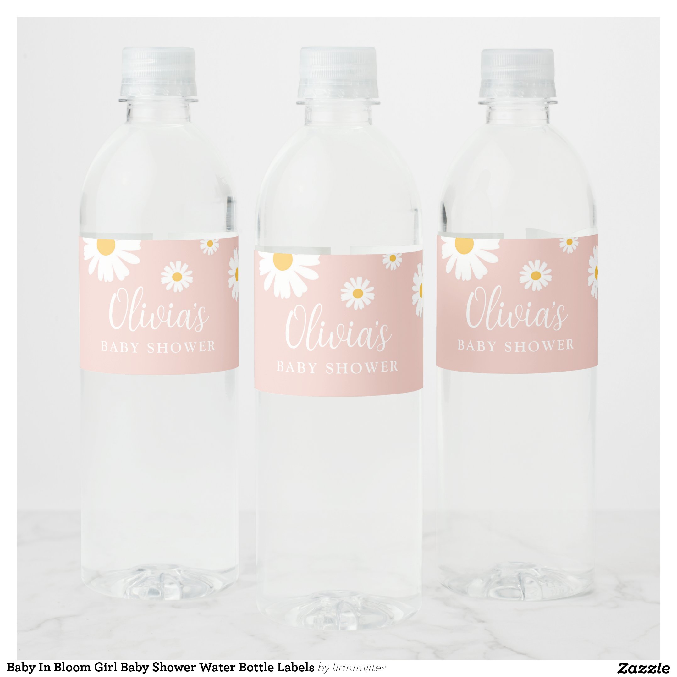 Baby In Bloom Girl Baby Shower Water Bottle Labels