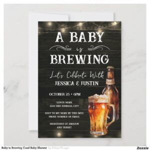 Baby is Brewing Coed Baby Shower Invitation