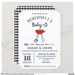 Baby-Q BBQ Party Backyard Barbecue Baby Shower Invitation