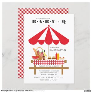 Baby Q Neutral Baby Shower Invitation
