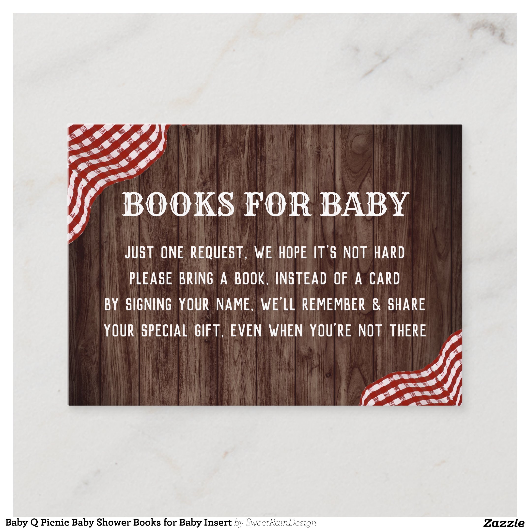 Baby Q Picnic Baby Shower Books for Baby Insert