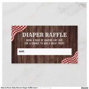 Baby Q Picnic Baby Shower Diaper Raffle Insert