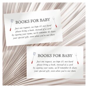 Baby-Q Picnic Backyard Baby Shower Books for Baby Enclosure Card