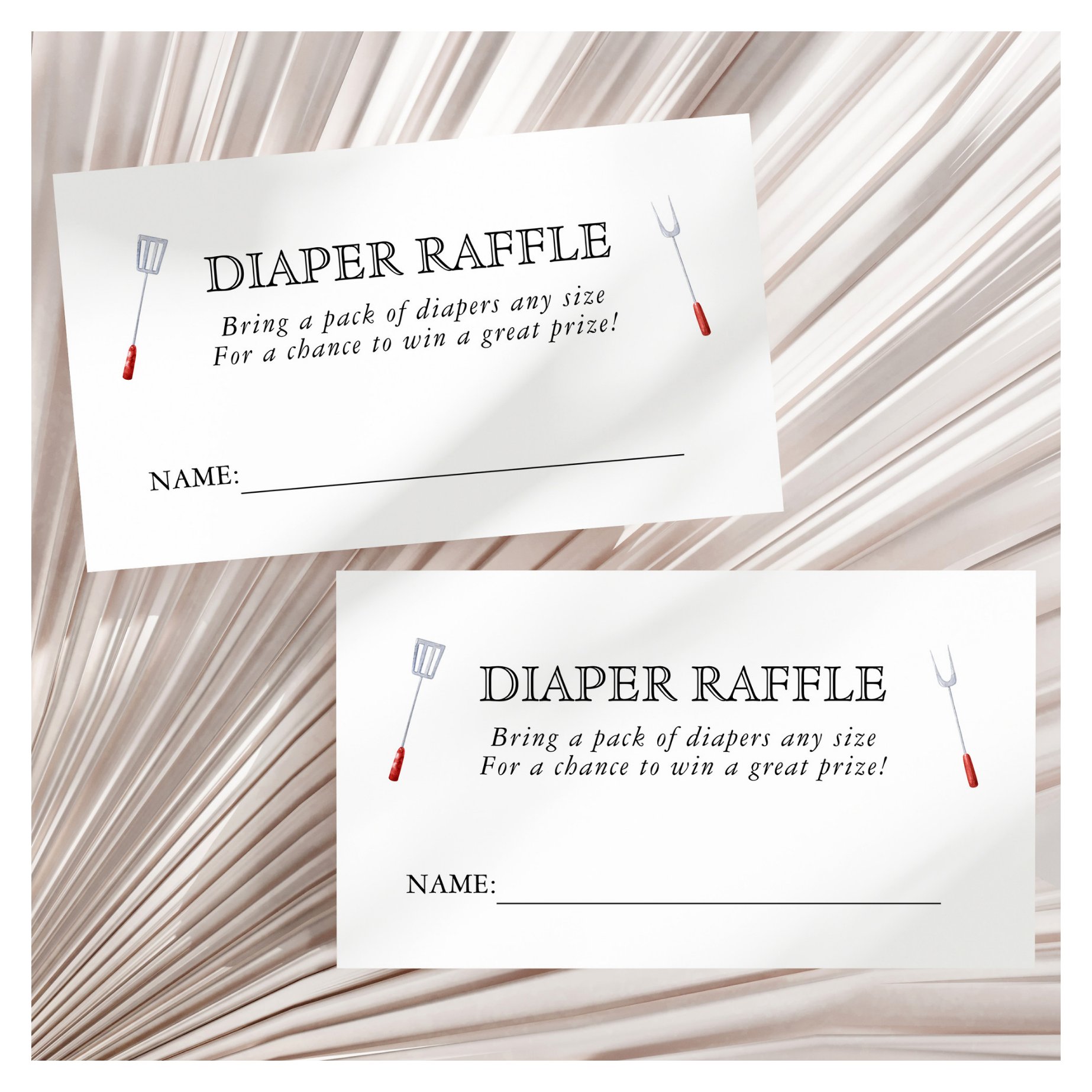 Baby-Q Picnic Backyard Baby Shower Diaper Raffle Enclosure Card