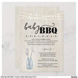 Baby Sprinkle BBQ - Couple's Baby Q Barbeque Invit Invitation