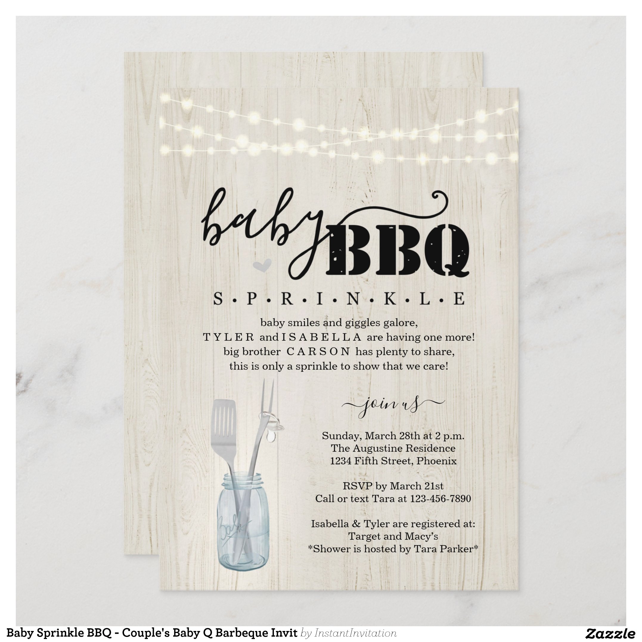 Baby Sprinkle BBQ - Couple's Baby Q Barbeque Invit Invitation