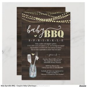 Baby Sprinkle BBQ - Couple's Baby Q Barbeque Invitation