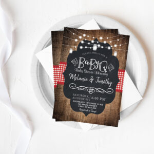 BabyQ Baby BBQ Country Baby Shower Invitations