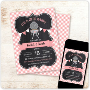 babyq_pink_gingham_chalkboard_girl_baby_shower_invitation-r_akgtxb_2154 BABYQ Pink Gingham Chalkboard Girl Baby Shower Invitation