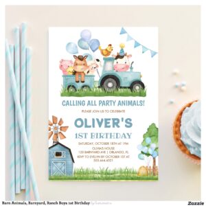 barn_animals_barnyard_ranch_boys_1st_birthday_invitation-r_zk6nx6_2154 Barn Animals, Barnyard, Ranch Boys 1st Birthday Invitation