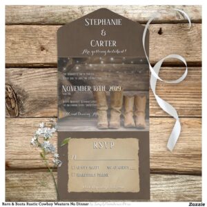 barn_boots_rustic_cowboy_western_no_dinner_all_in_one_invitation-r_vs2v4q_2154 Barn & Boots Rustic Cowboy Western No Dinner All In One Invitation