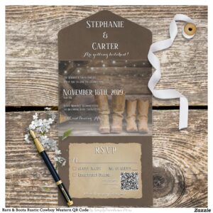 barn_boots_rustic_cowboy_western_qr_code_all_in_one_invitation-r_vs8yjx_2154 Barn & Boots Rustic Cowboy Western QR Code All In One Invitation