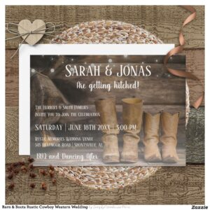 barn_boots_rustic_cowboy_western_wedding_invitation-r_vs8j33_2154 Barn & Boots Rustic Cowboy Western Wedding Invitation