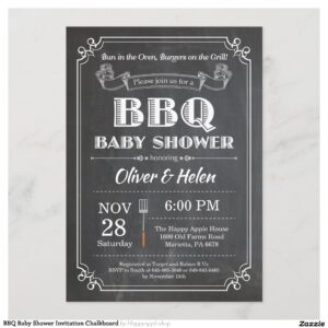BBQ Baby Shower Invitation Chalkboard
