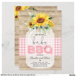 BBQ Baby Shower Sunflower Baby Q Couples Shower Invitation
