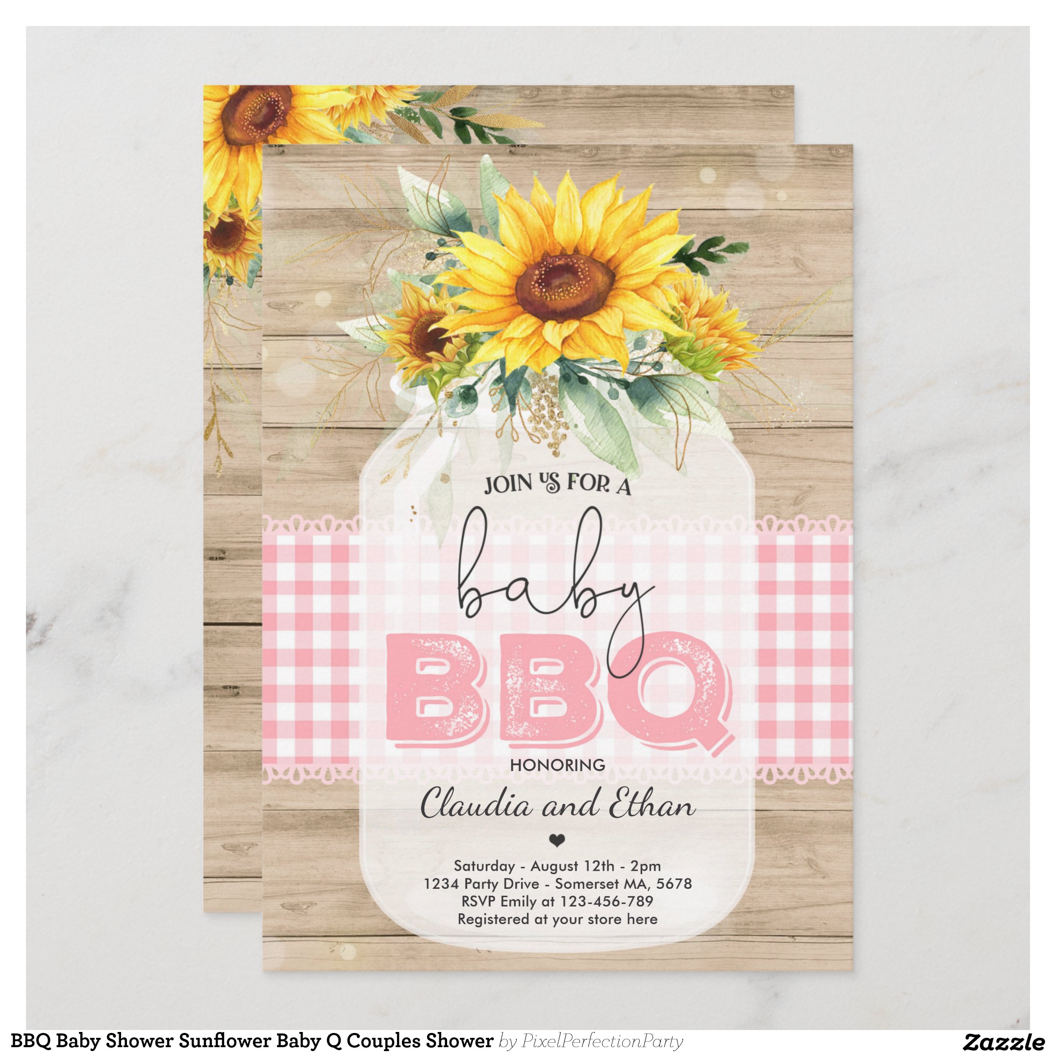 BBQ Baby Shower Sunflower Baby Q Couples Shower Invitation
