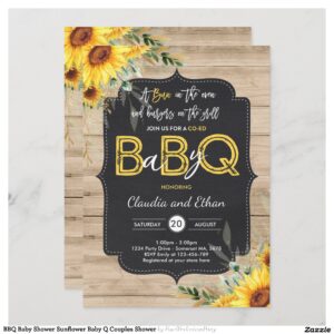 BBQ Baby Shower Sunflower Baby Q Couples Shower Invitation