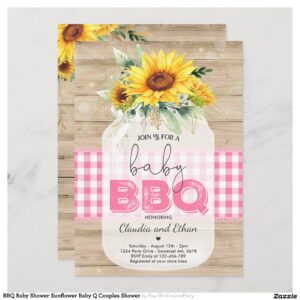 BBQ Baby Shower Sunflower Baby Q Couples Shower Invitation
