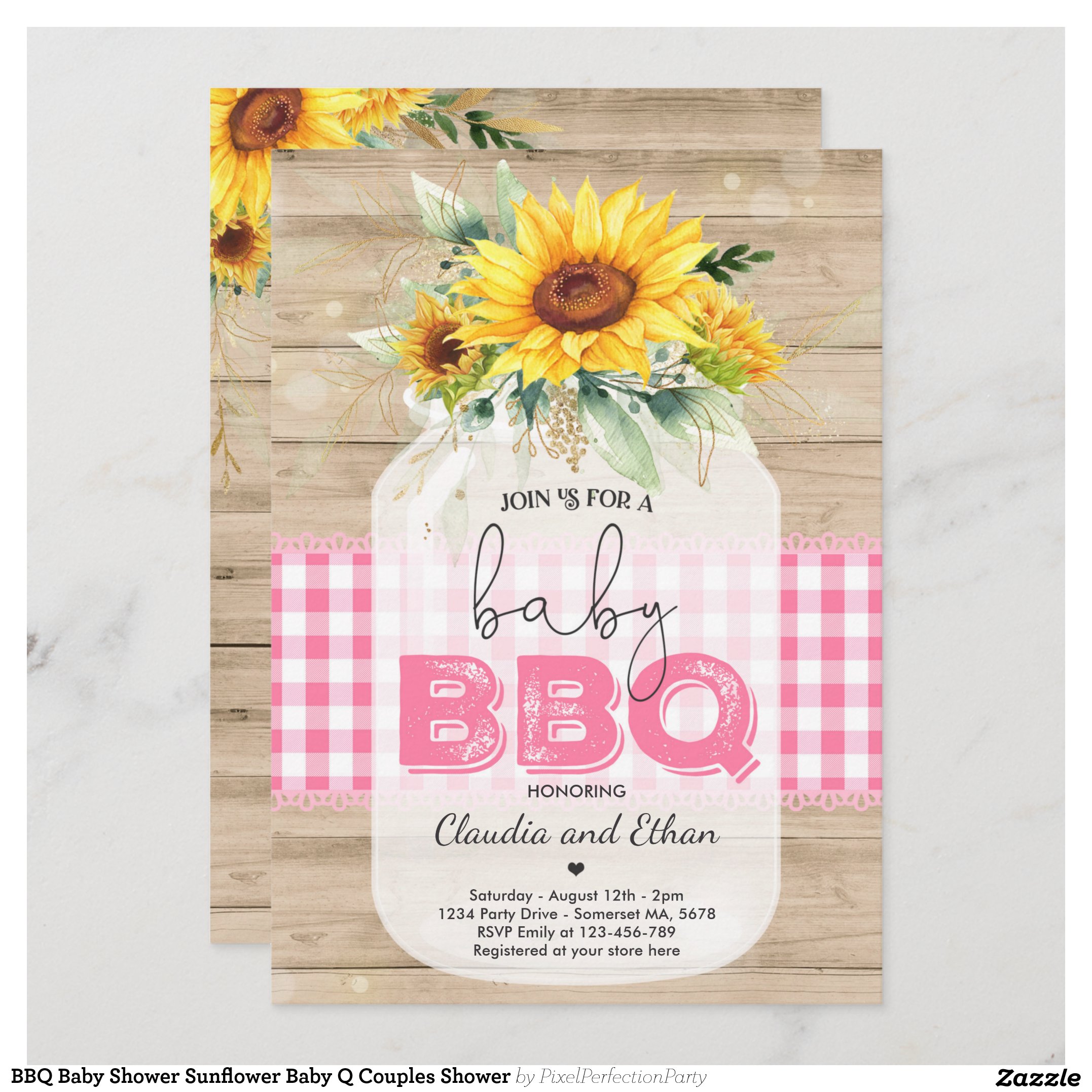 BBQ Baby Shower Sunflower Baby Q Couples Shower Invitation