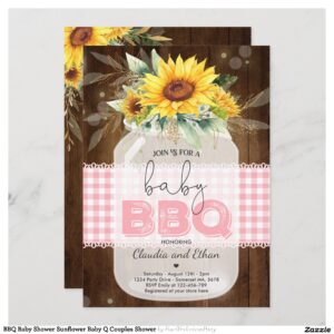 BBQ Baby Shower Sunflower Baby Q Couples Shower Invitation