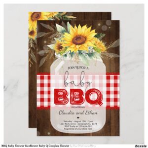 BBQ Baby Shower Sunflower Baby Q Couples Shower Invitation