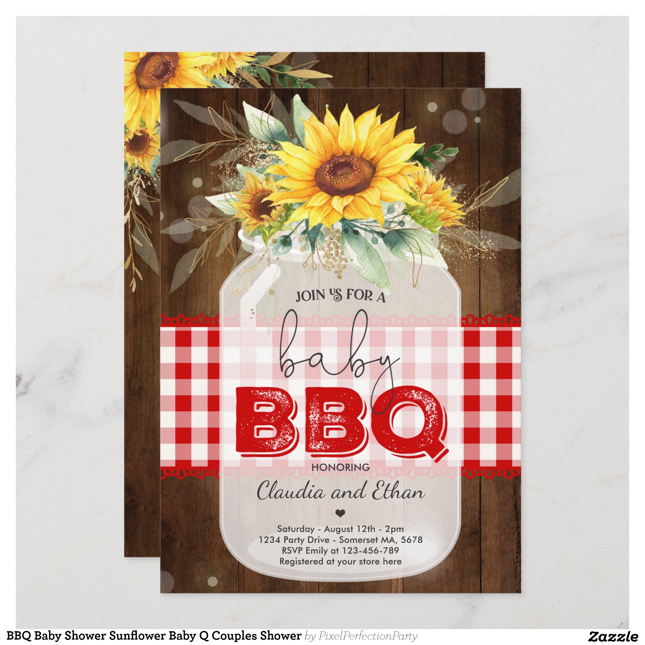BBQ Baby Shower Sunflower Baby Q Couples Shower Invitation