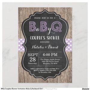 BBQ Couples Shower Invitation Baby Q Backyard Girl