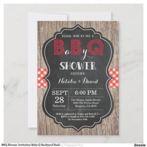 BBQ Shower Invitation Baby Q Backyard Bash