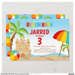 Beach Bash Birthday Party Invitation Invite