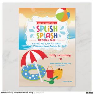 Beach Birthday Invitation ? Beach Party