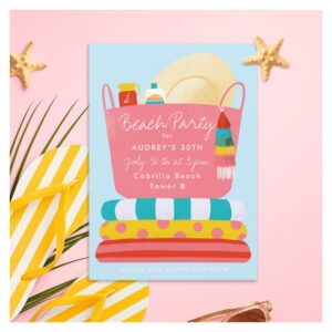 Beach Essentials Summer Beach Party Invitation